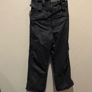 EUC Trespass Kids 7/8  Black Ski Pants TP50 w/ Suspenders Zipper Pockets & Legs